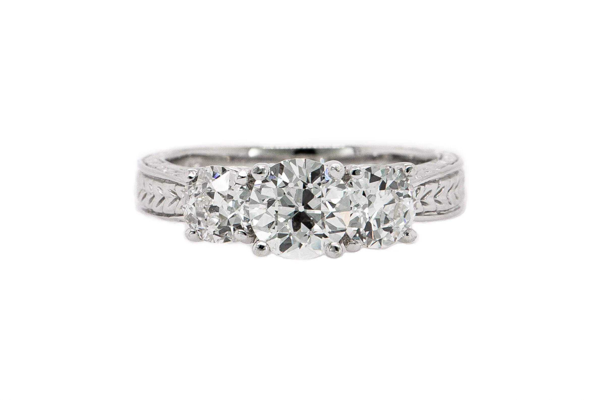 14kw Three Stone Diamond Ring