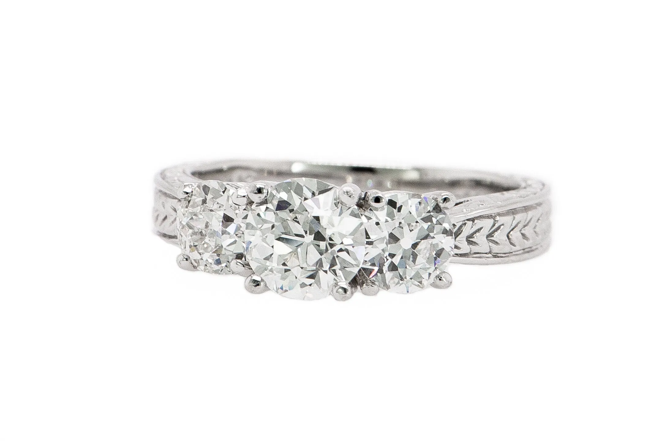 14kw Three Stone Diamond Ring