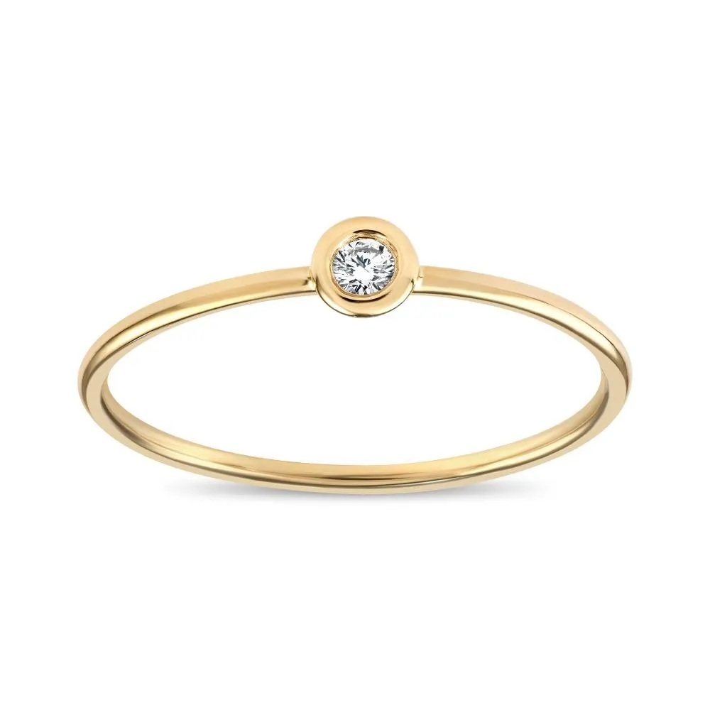 1.5mm Stacking Ring With Diamond