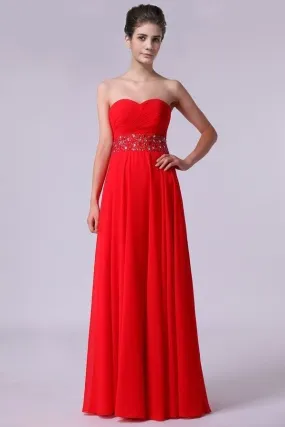 2024 Sweetheart Prom Dresses A Line Chiffon Floor Length PK3X9M14