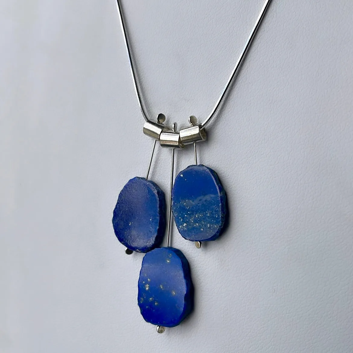 3 Petal Pivot natural edge lapis necklace