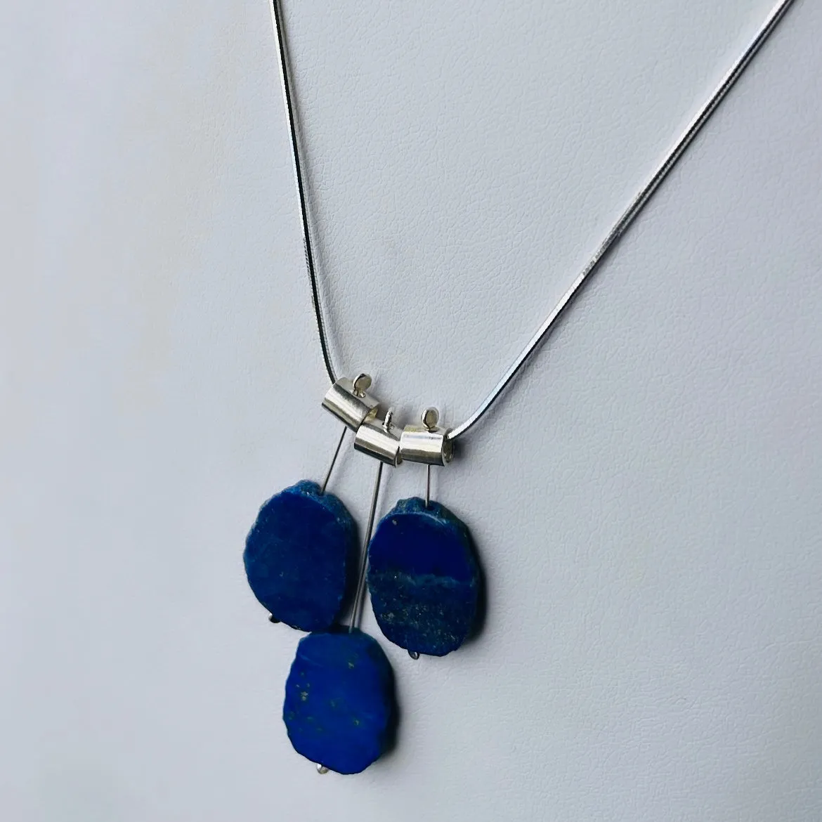 3 Petal Pivot natural edge lapis necklace