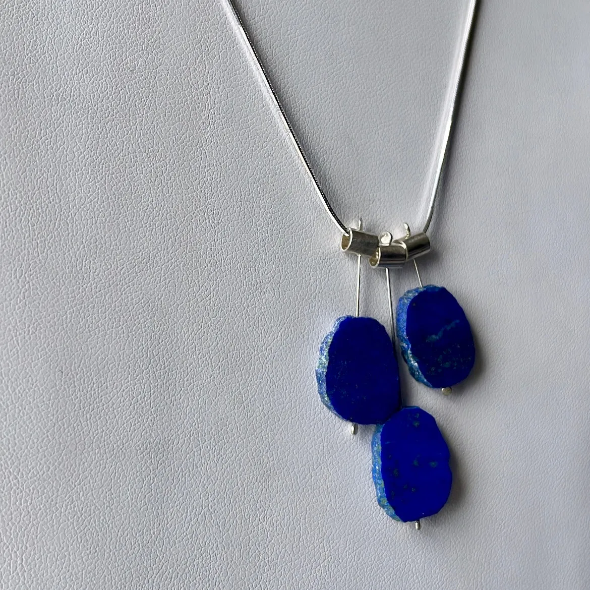 3 Petal Pivot natural edge lapis necklace