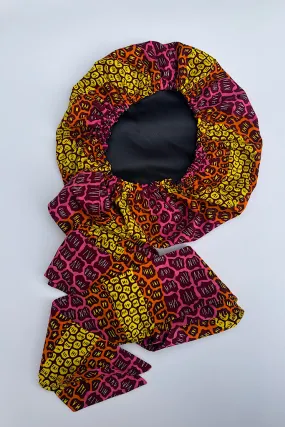 Ankara Satin Lined Bonnetwrap