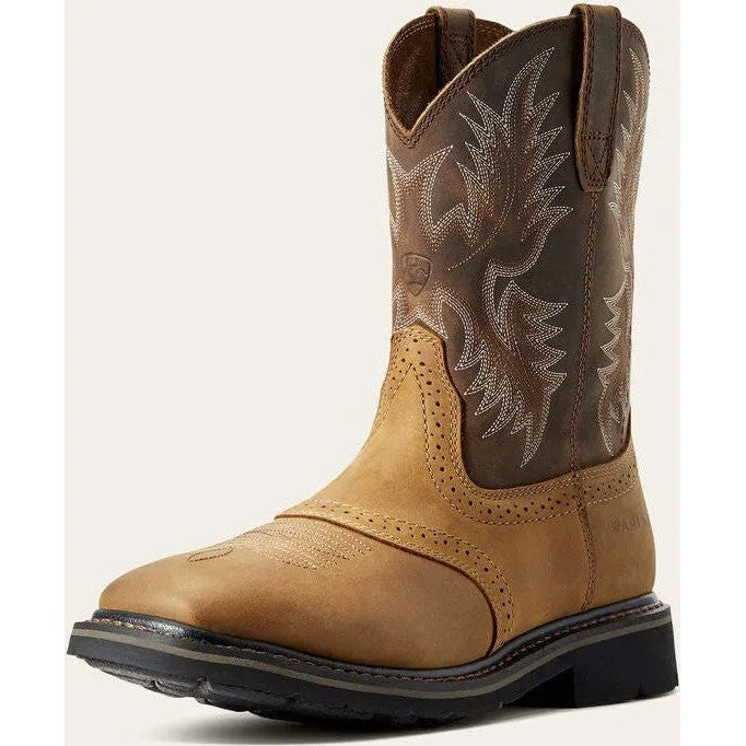 Ariat Men's Sierra Wide Square Soft Toe Work Boot -Bark- 10010148