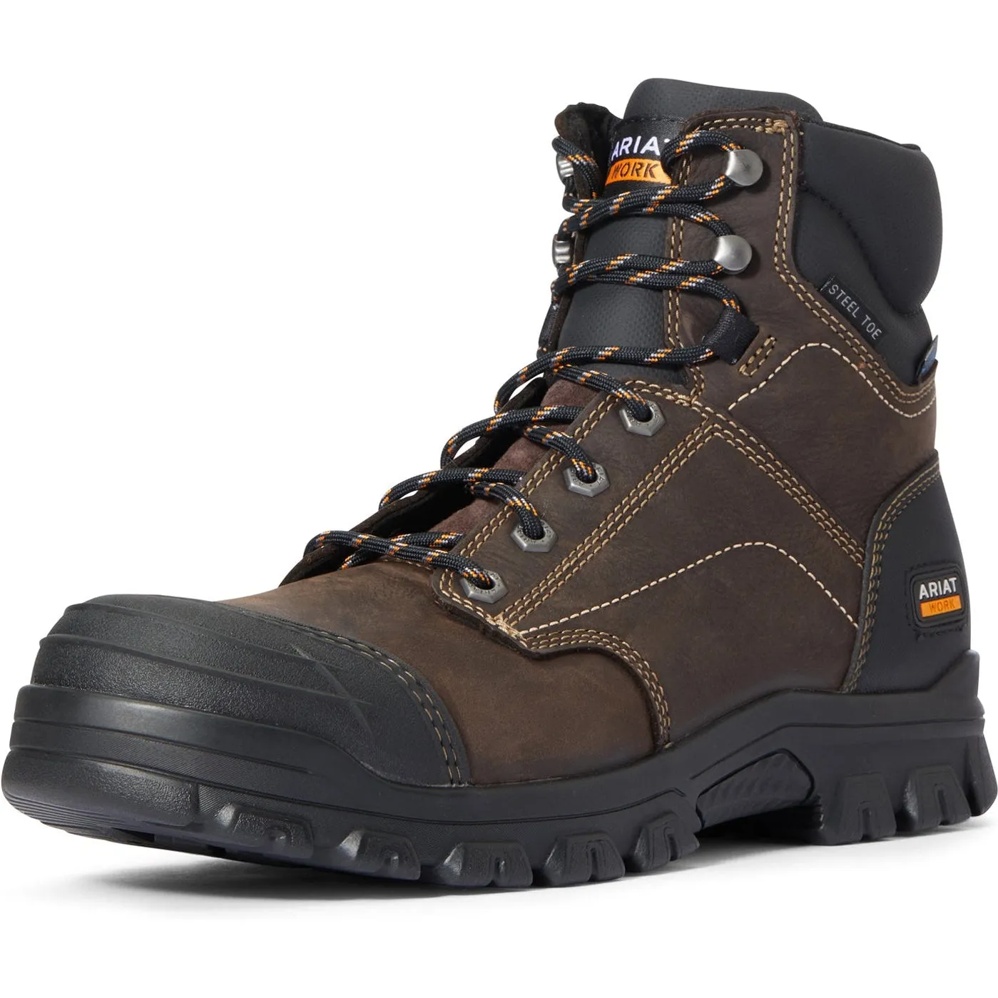 Ariat Men's Treadfast 6" Steel Toe WP Work Boot - Brown - 10034673