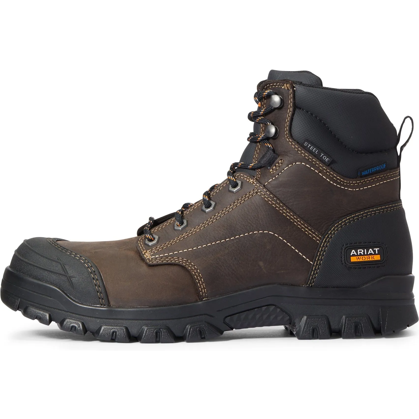 Ariat Men's Treadfast 6" Steel Toe WP Work Boot - Brown - 10034673