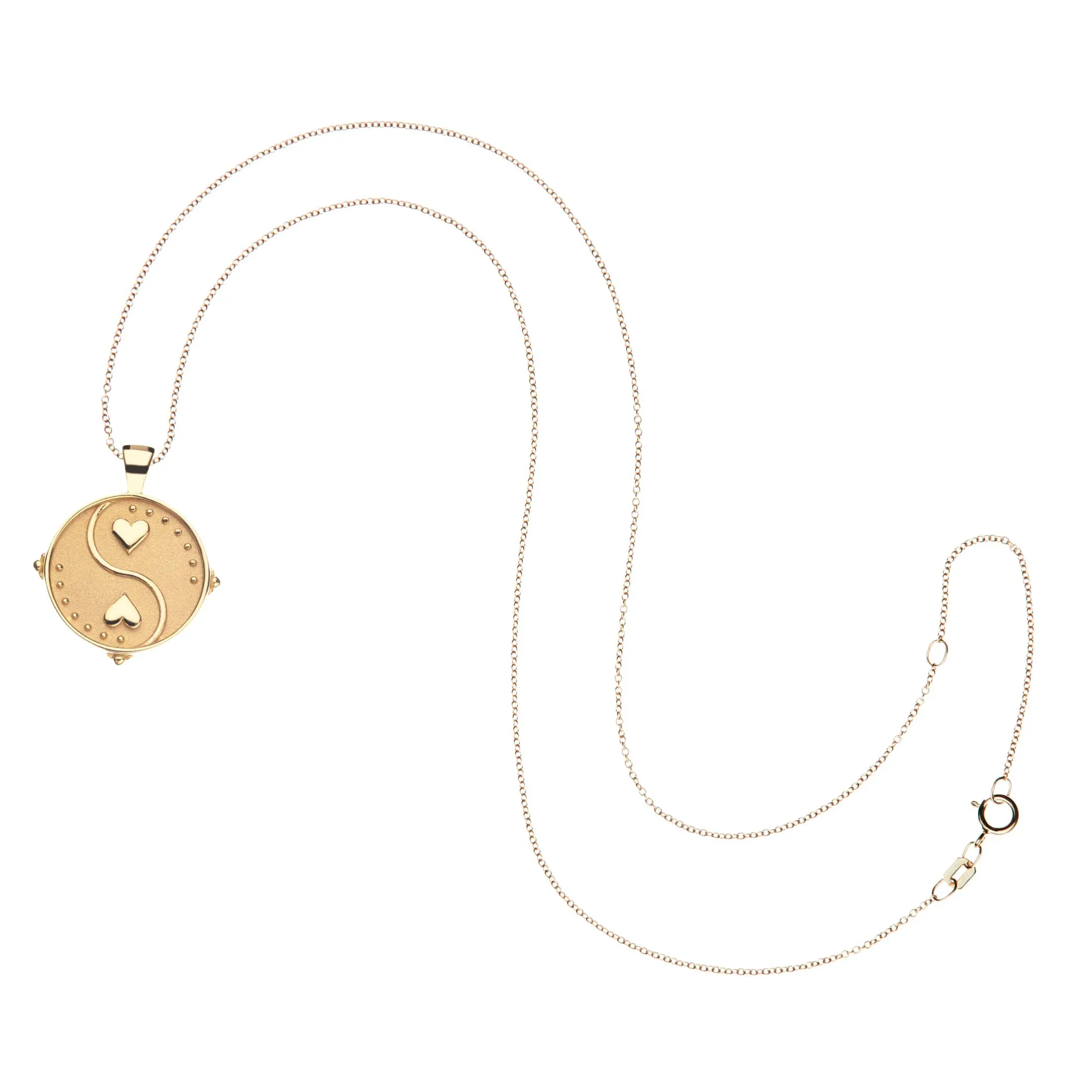 BALANCE JW Small Pendant Coin in Solid Gold