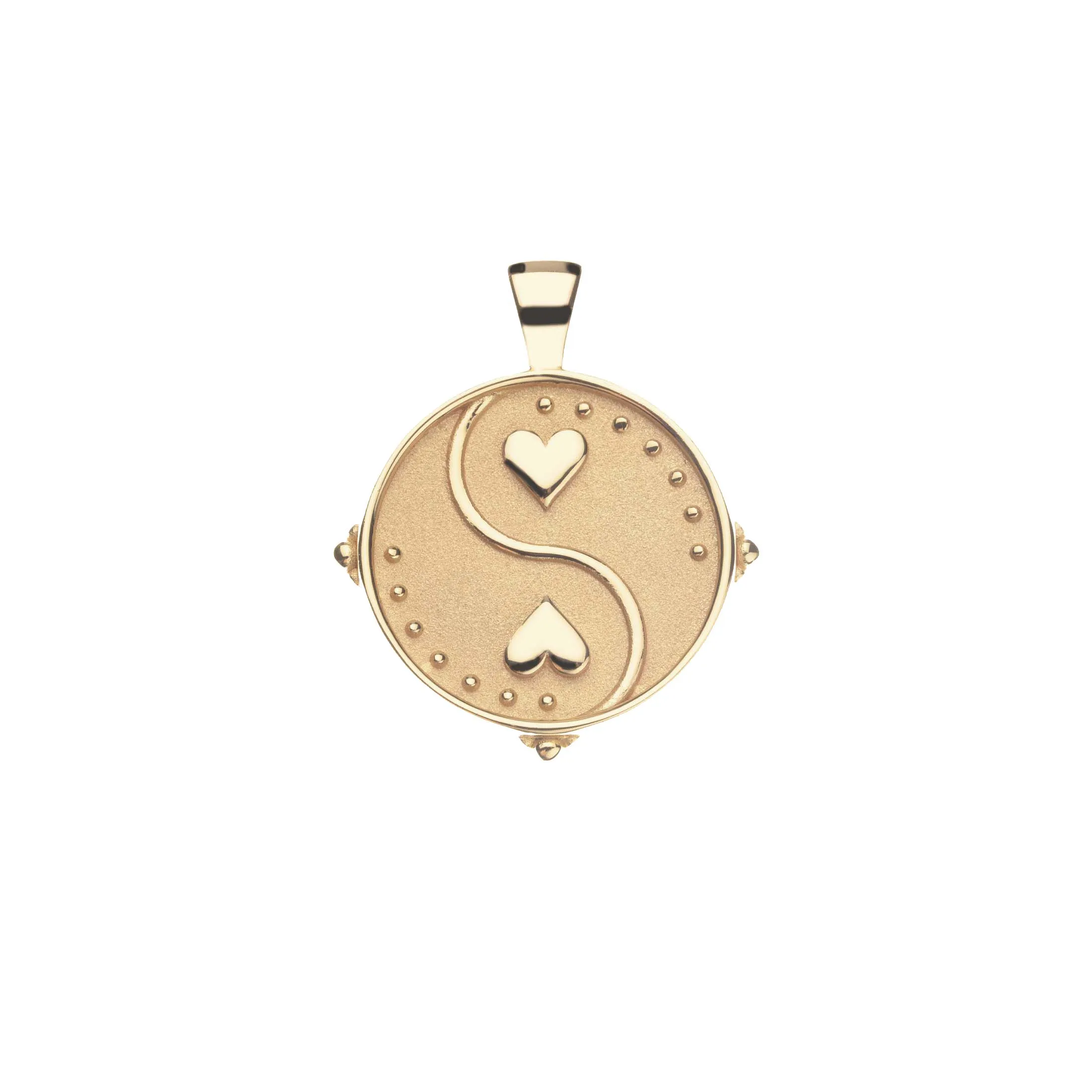 BALANCE JW Small Pendant Coin in Solid Gold