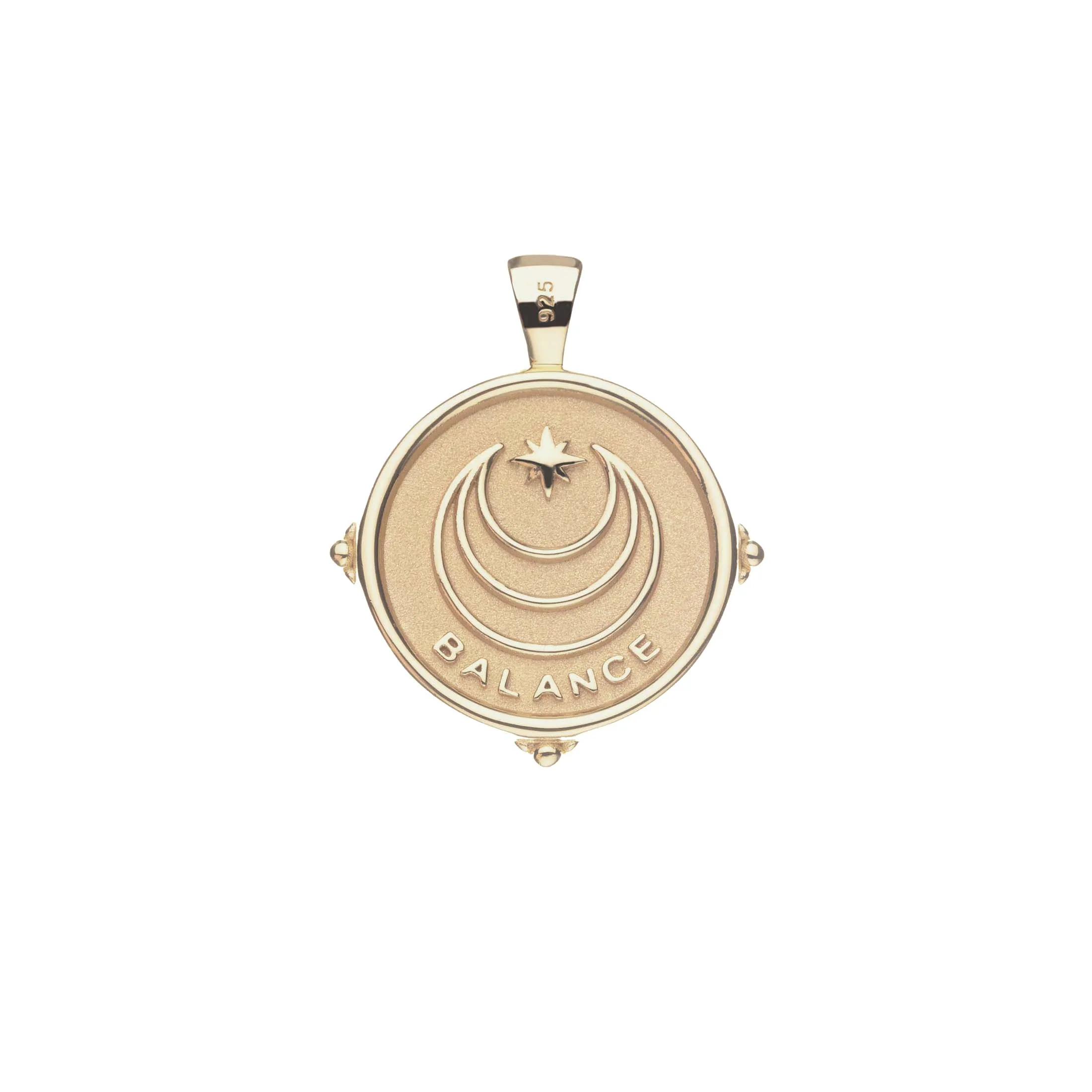 BALANCE JW Small Pendant Coin in Solid Gold