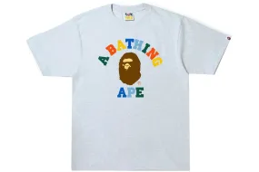 BAPE COLORS COLLEGE TEE GREY