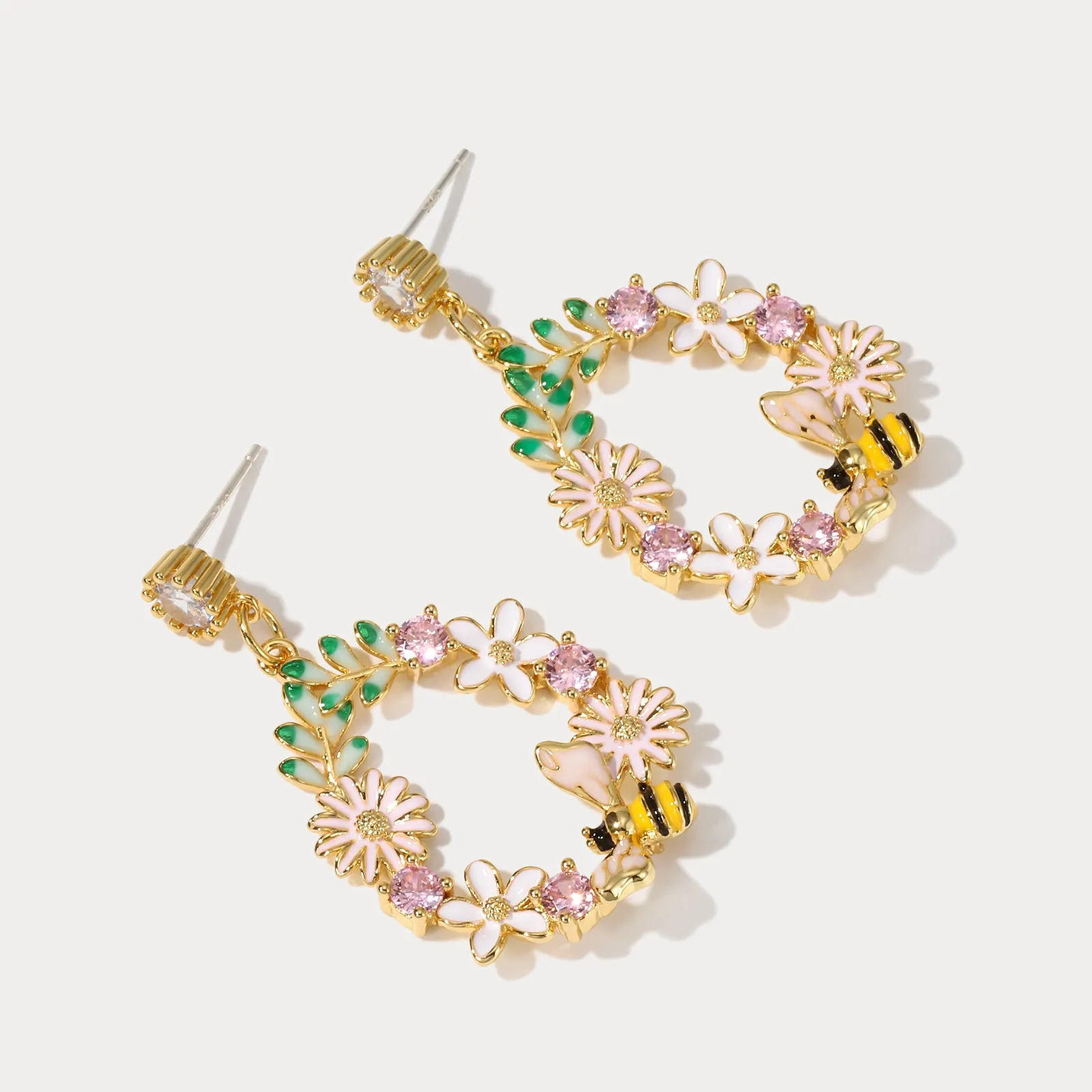 Bee in The Flower Earrings