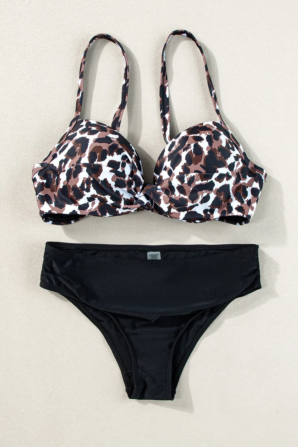 Bikini-Set mit Leopardenmuster und Herzausschnitt