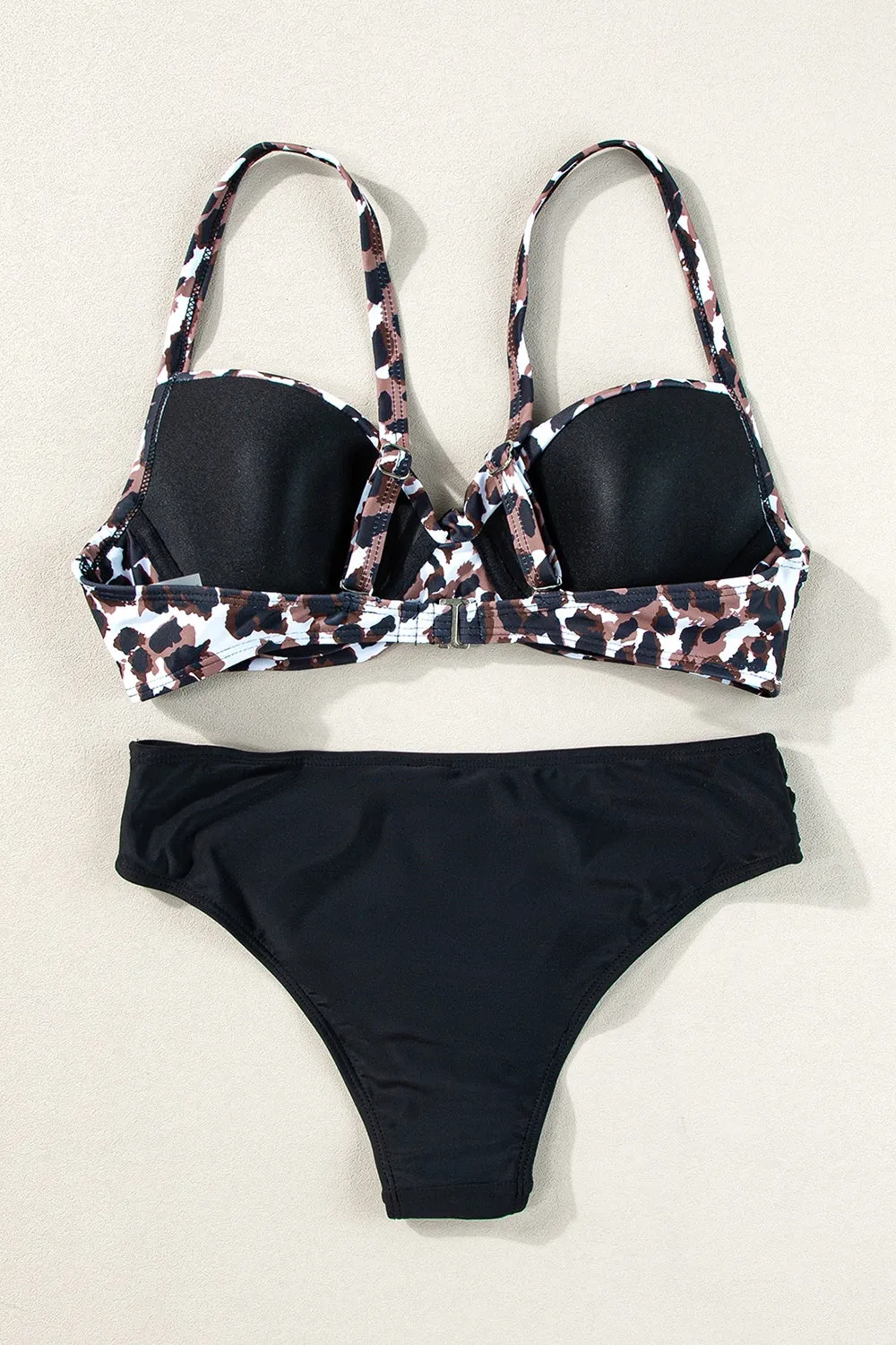 Bikini-Set mit Leopardenmuster und Herzausschnitt