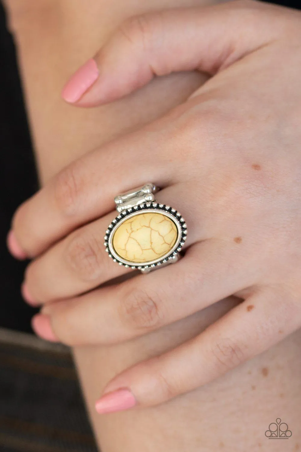 Bountiful Deserts Yellow Stone Ring - Paparazzi Accessories