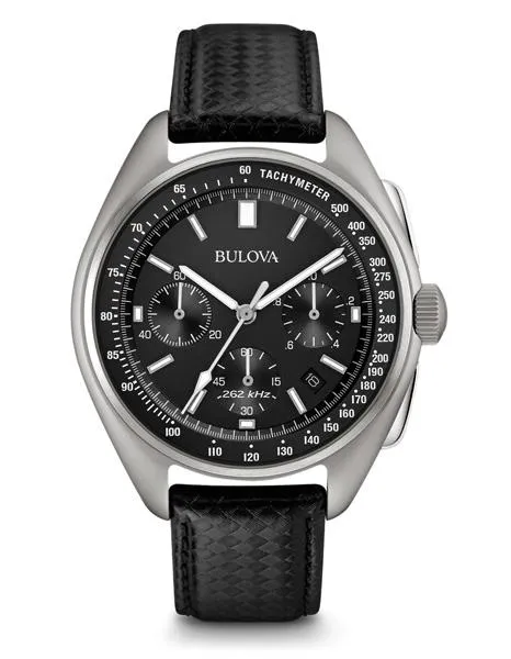 Bulova Mens Moon Chronograph - Special Edition - Black Leather Strap - Date