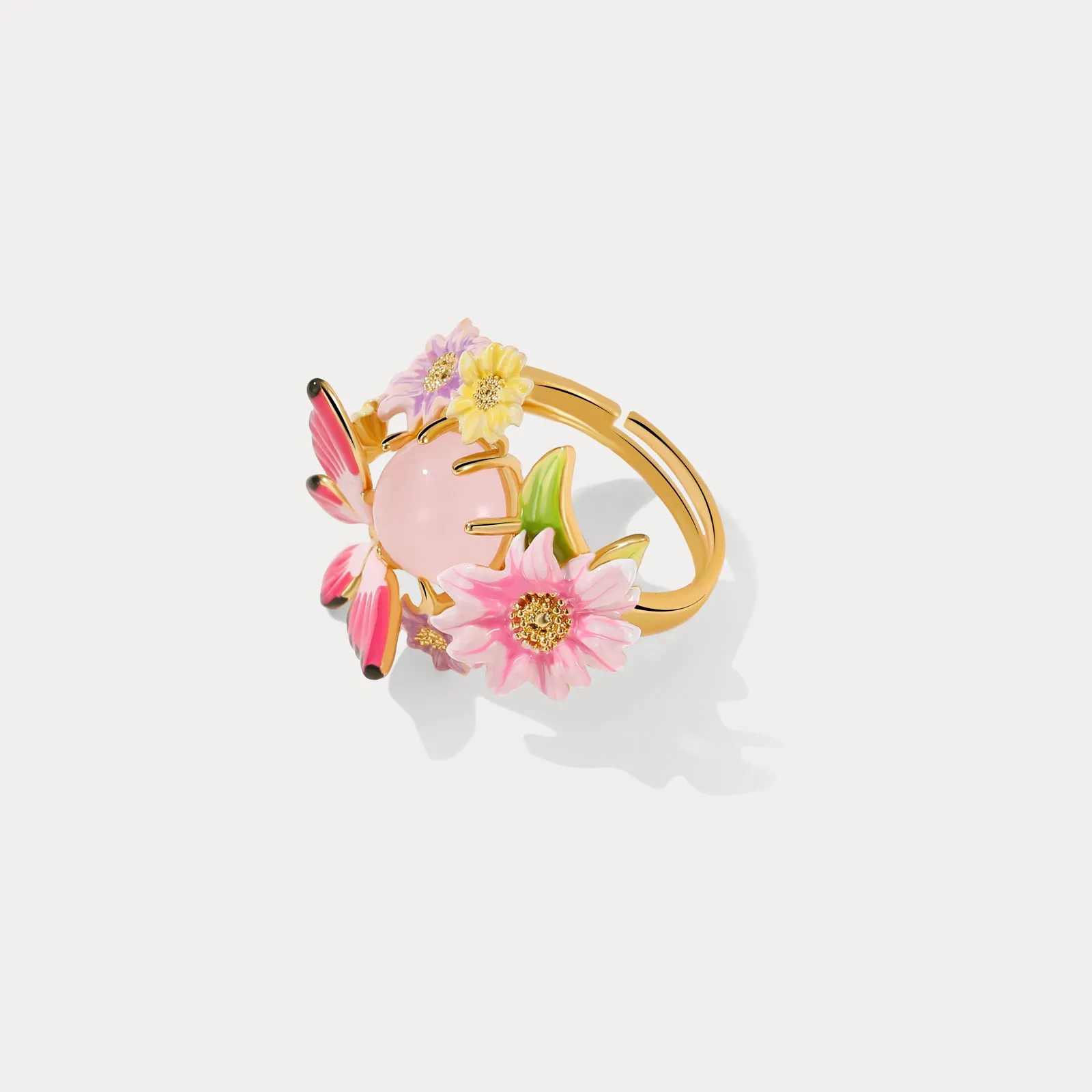 Butterfly Love Flower Ring