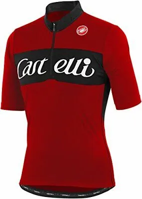 Castelli Gino Wool Short Sleeve Cycling Jersey Red Size XS