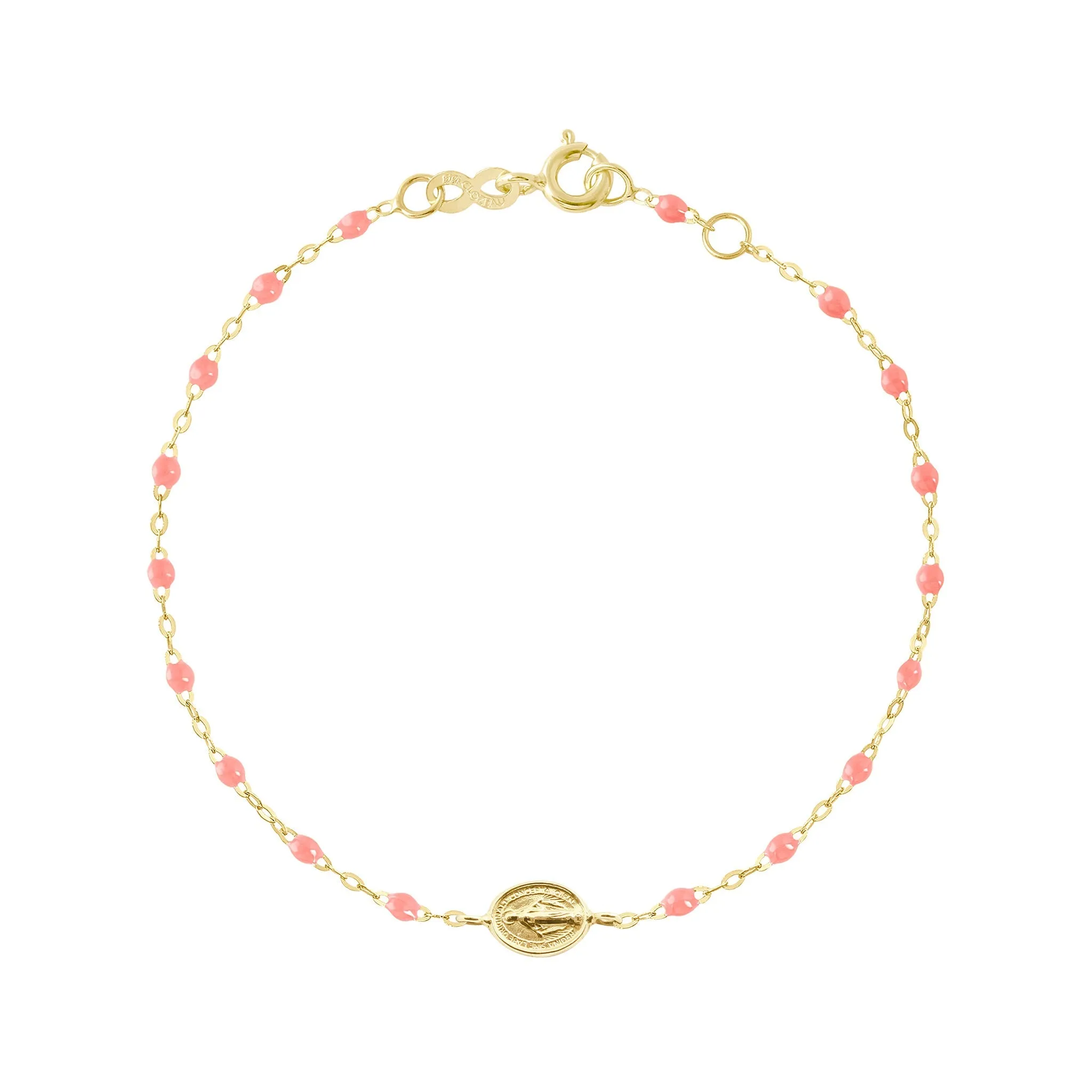 Child Madone Charm Classic Gigi Fuchsia bracelet, Yellow Gold, 5.9"