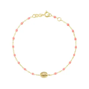 Child Madone Charm Classic Gigi Fuchsia bracelet, Yellow Gold, 5.9"