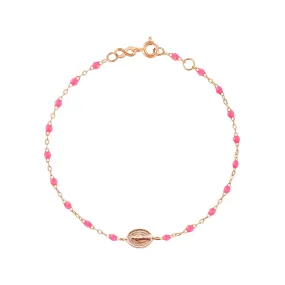 Child Madone Charm Classic Gigi Pink bracelet, Rose Gold, 5.9"