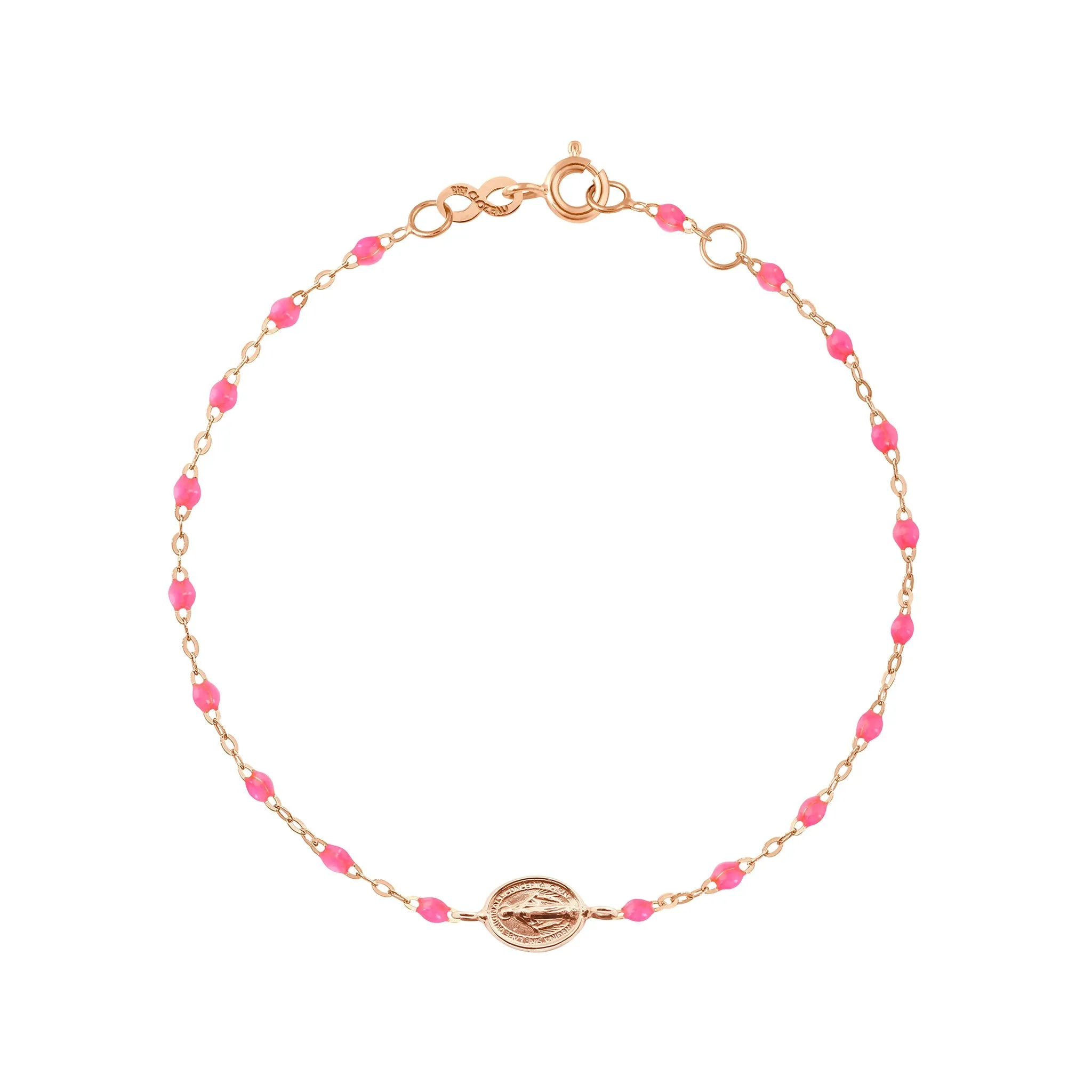 Child Madone Charm Classic Gigi Pink bracelet, Rose Gold, 5.9"