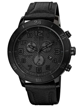 Citizen DRIVE BRT 3.0 Mens  All-Black Chronograph - Leather Strap - 100M WR