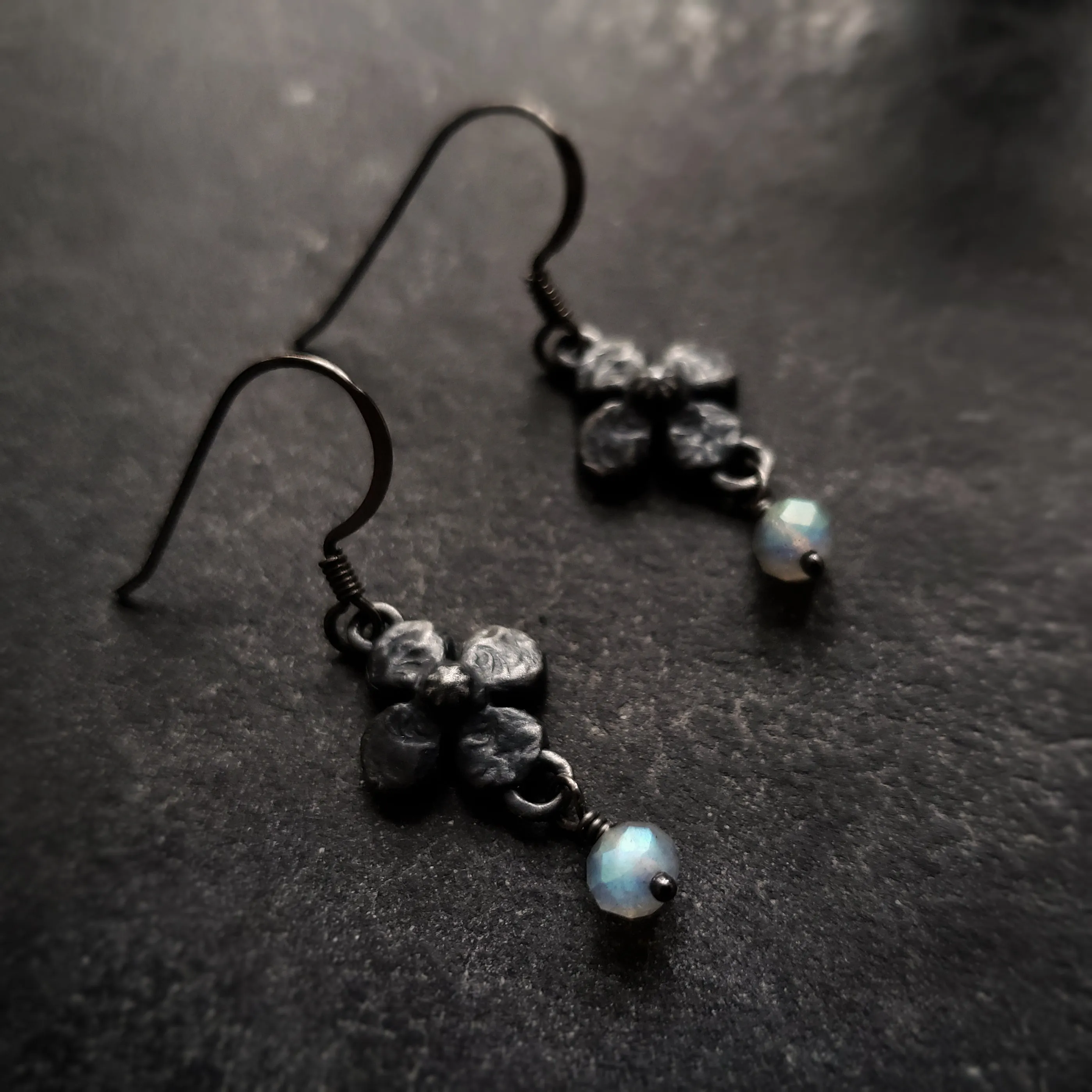 clover earrings : labradorite & sterling silver