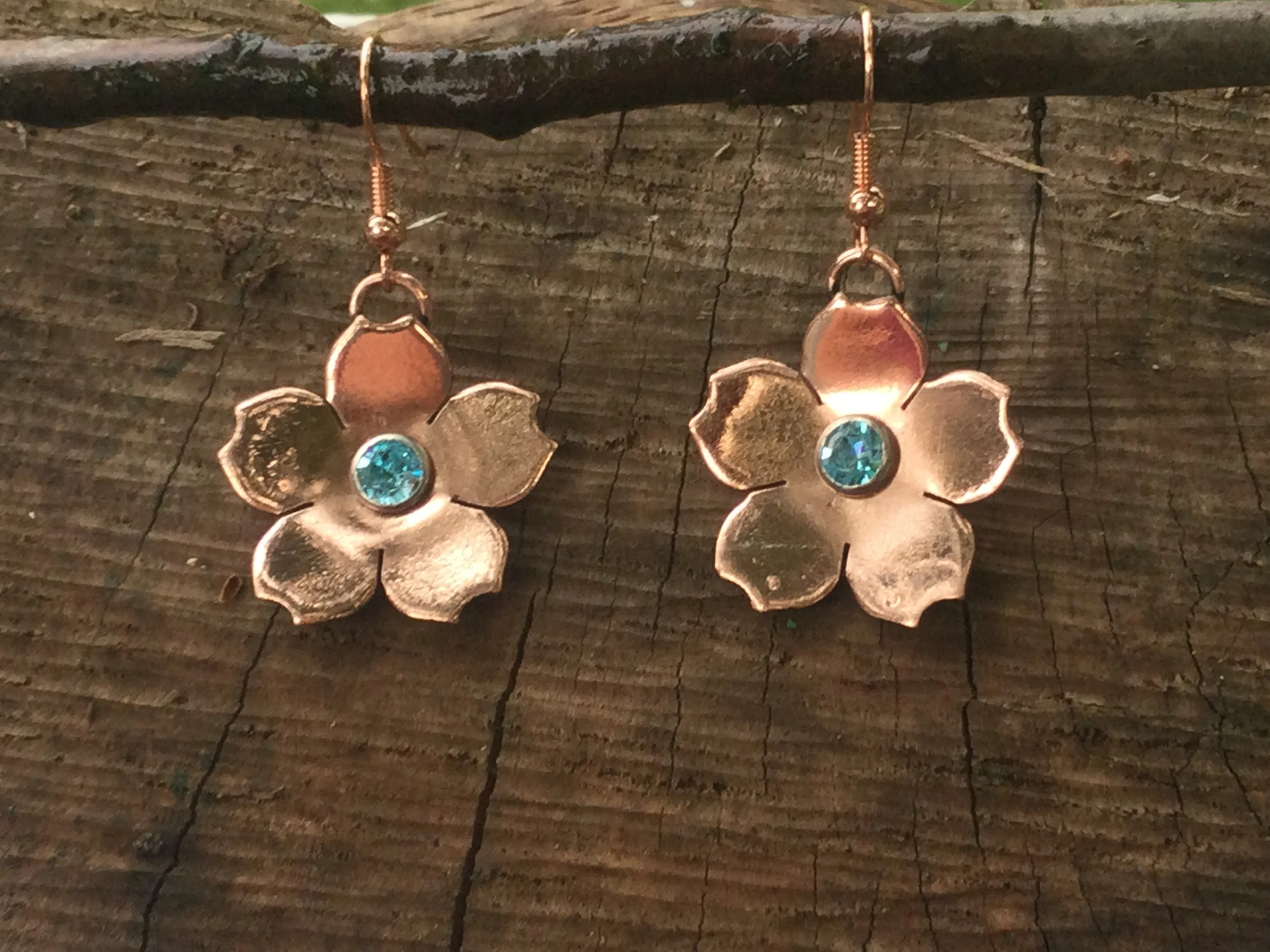 Copper Flower Earrings