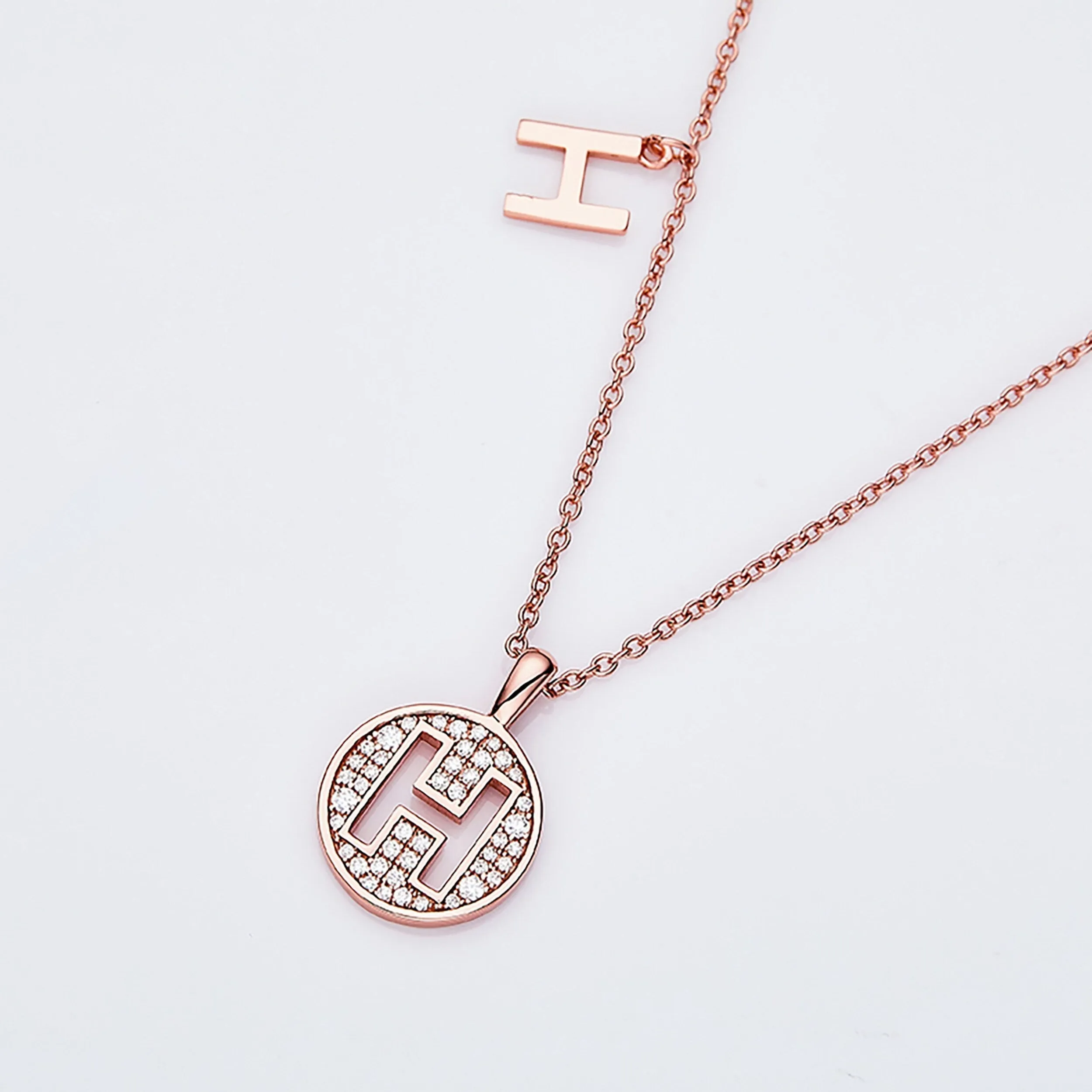 Customized H Letter Moissanite Diamond Necklace