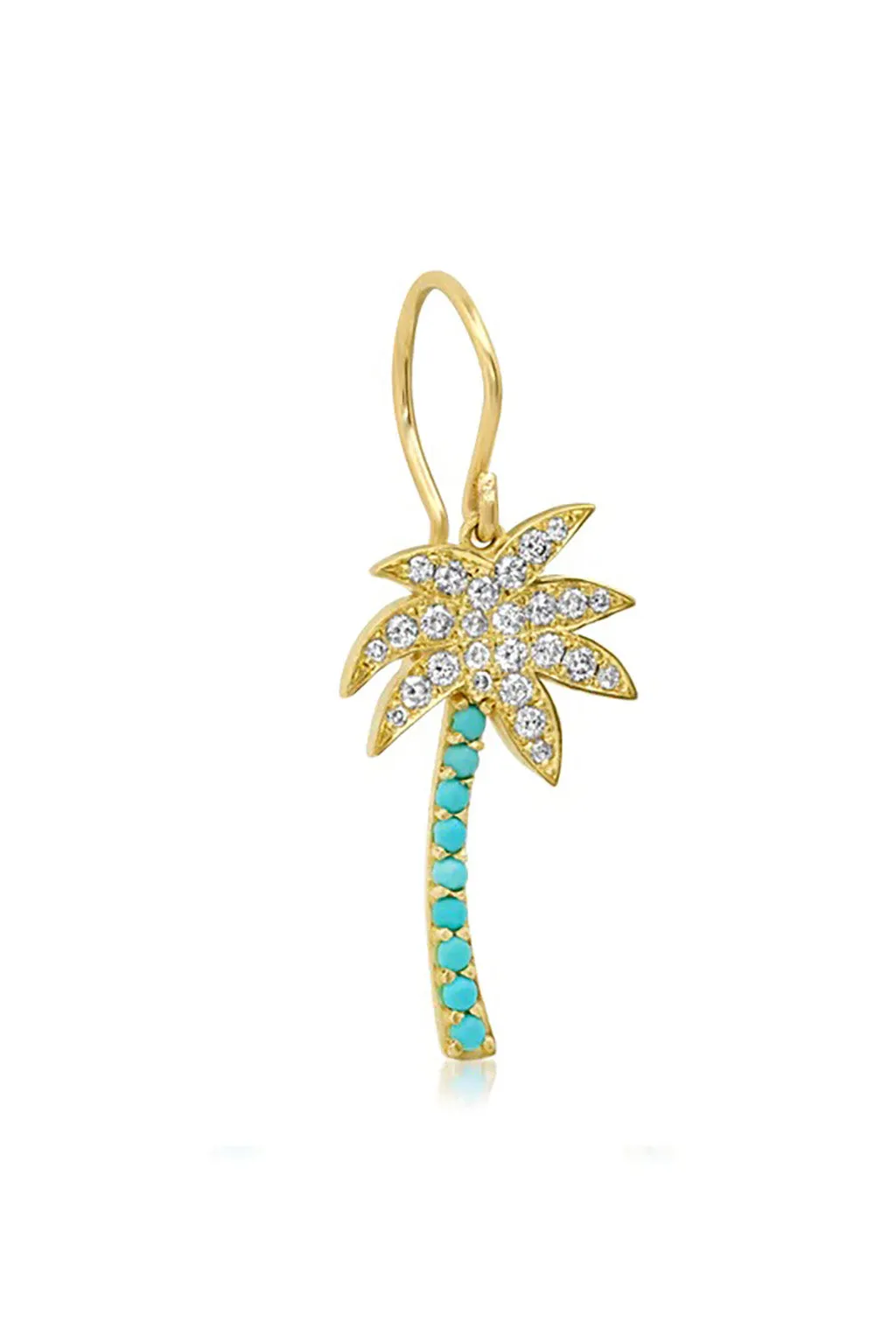 DIAMOND AND TURQUOISE PALM TREE EARRINGS