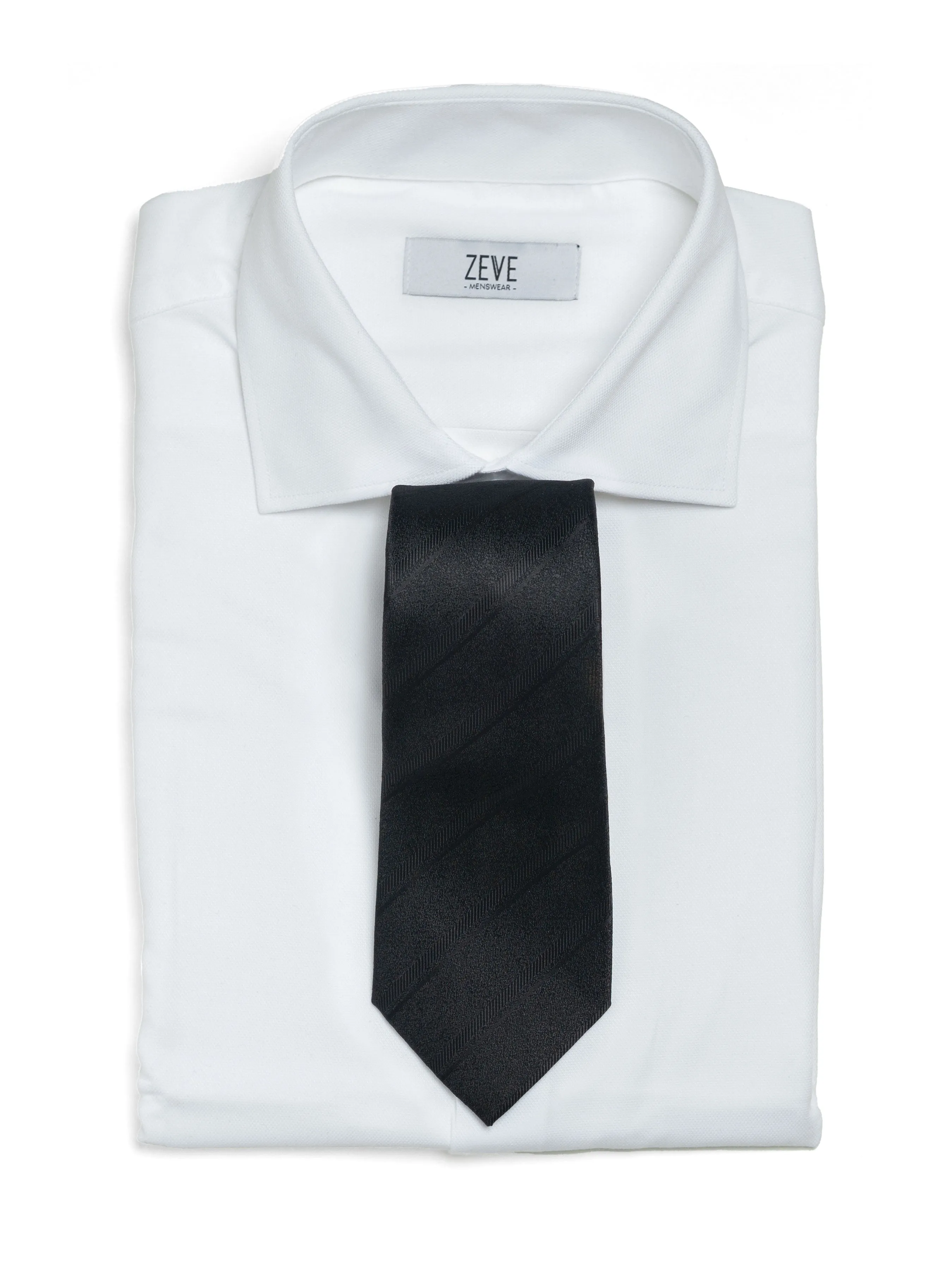 Double Stripe Tie - Black