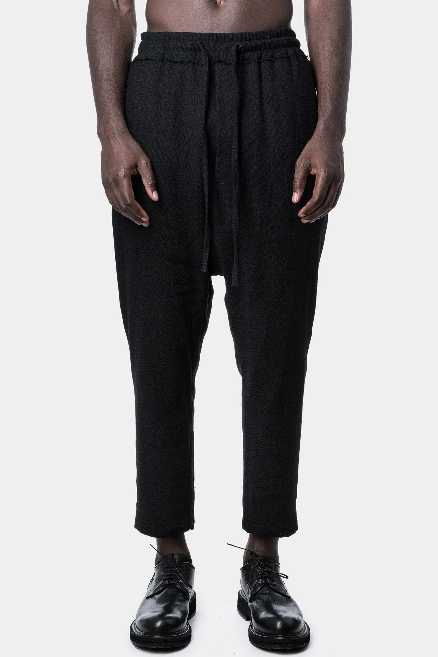 Drop crotch Linen / wool blend pants