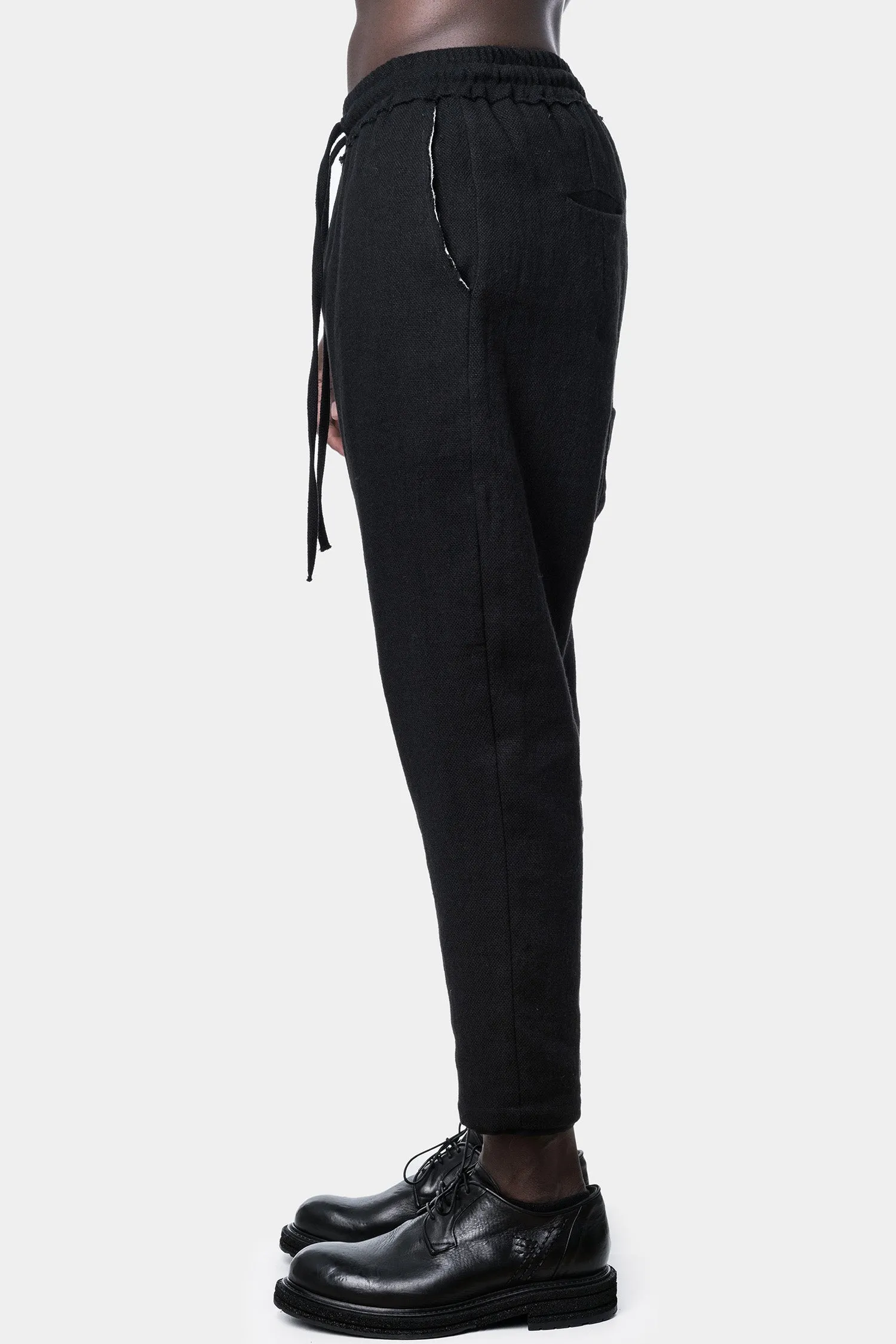 Drop crotch Linen / wool blend pants