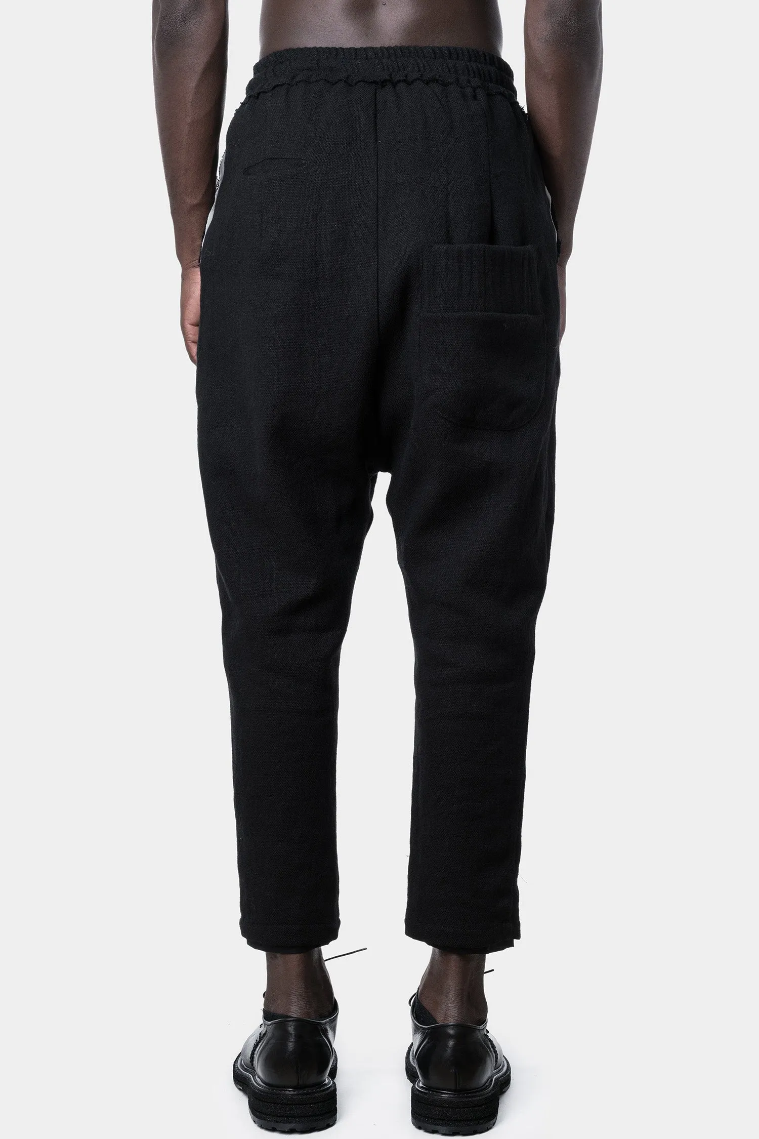 Drop crotch Linen / wool blend pants