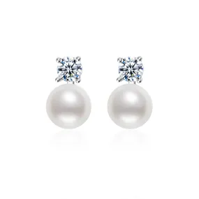 Elegant Freshwater Semi Round Pearl Earrings WE00017