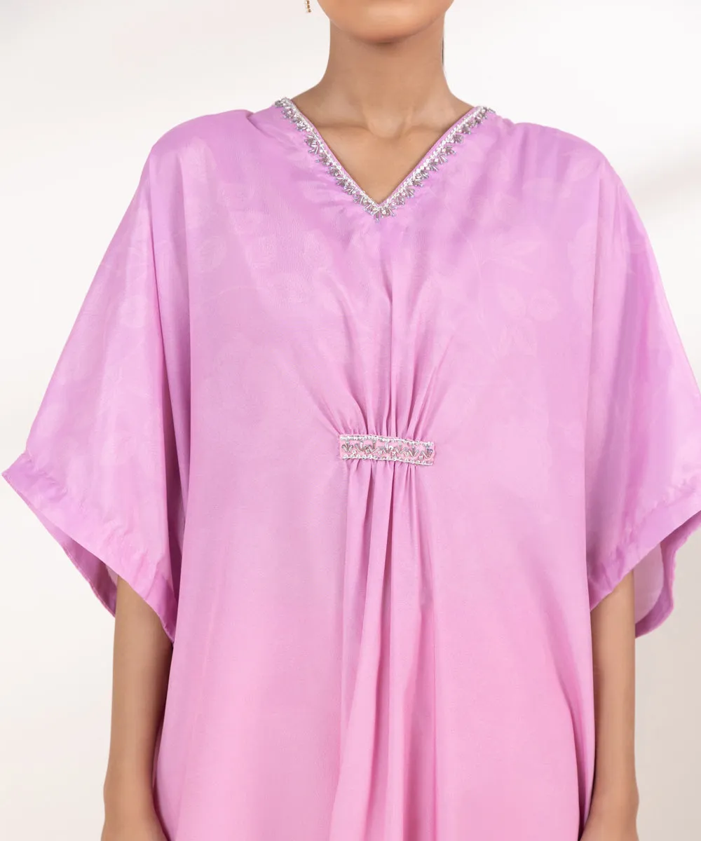 Embellished Silk Kaftan