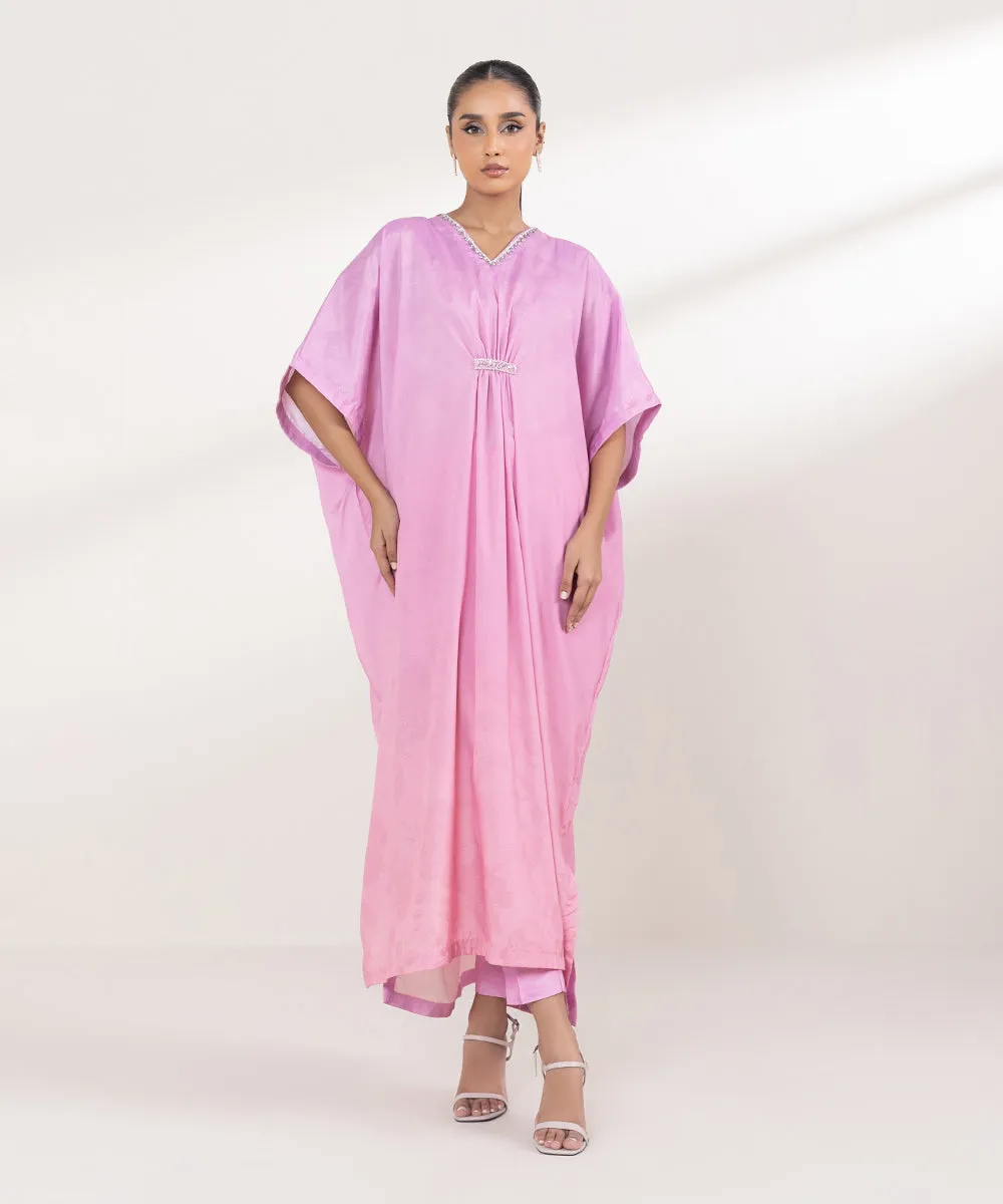 Embellished Silk Kaftan