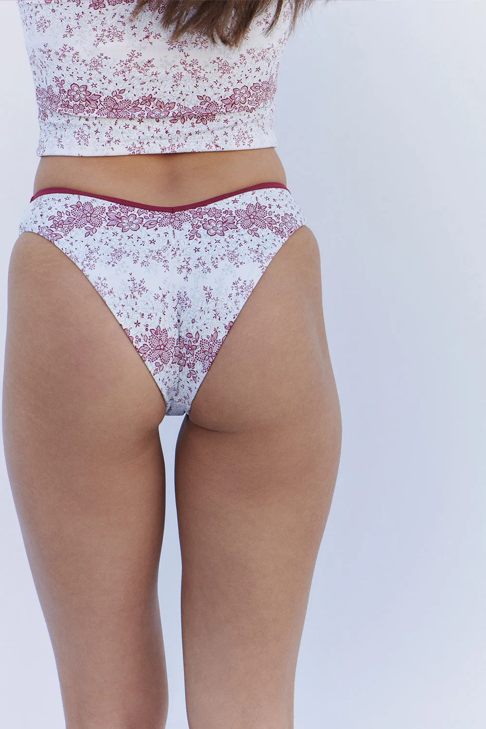 Enzo Floral Cheeky Bikini Bottom - Bisous Lace