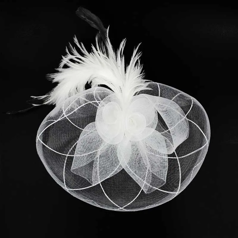 Feather Mesh Flower Fascinator Headband