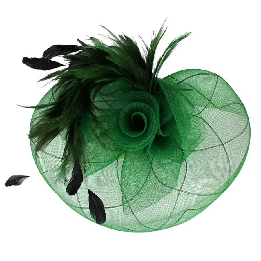 Feather Mesh Flower Fascinator Headband