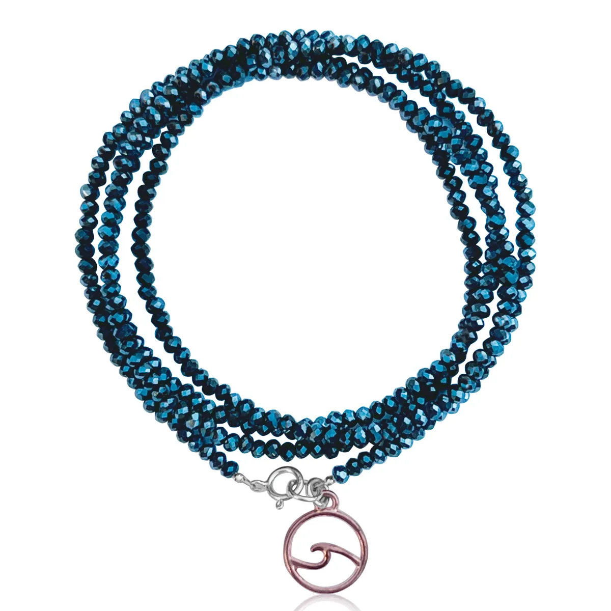 Go with the Flow Wrap Bracelet with Midnight Dark Crystals