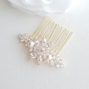 Gold Hair Combs for Weddings-Daisy