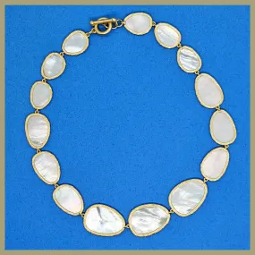 Graduated Mother-of-Pearl Petal Necklace