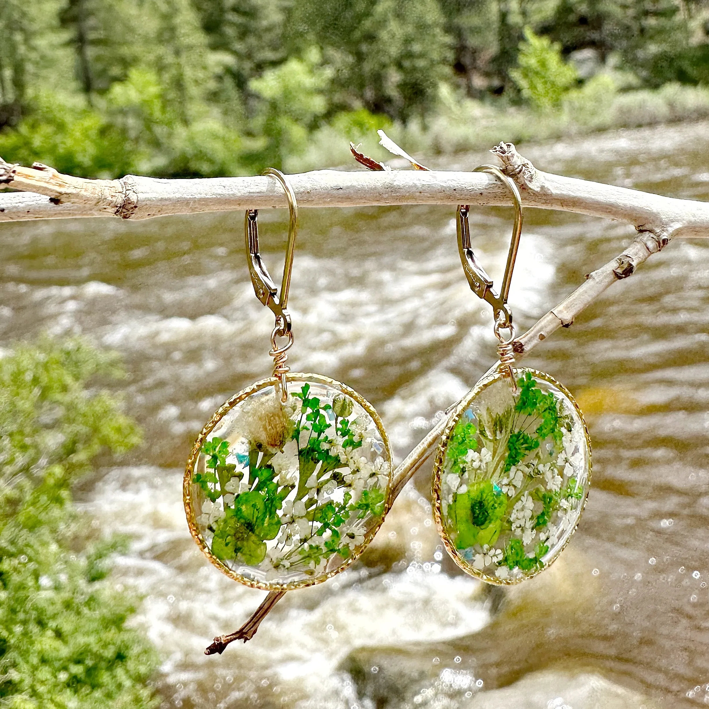 Green Botanical Garden Earrings - BG 109