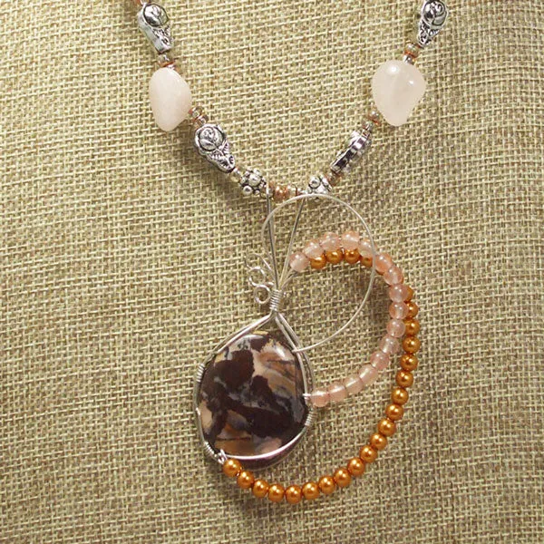 Jaamini Jasper Cabochon Pendant Necklace