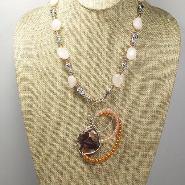 Jaamini Jasper Cabochon Pendant Necklace