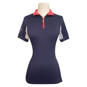 Kastel 'Charlotte' Signature Short Sleeve Shirt in Navy/Red - Women's XS