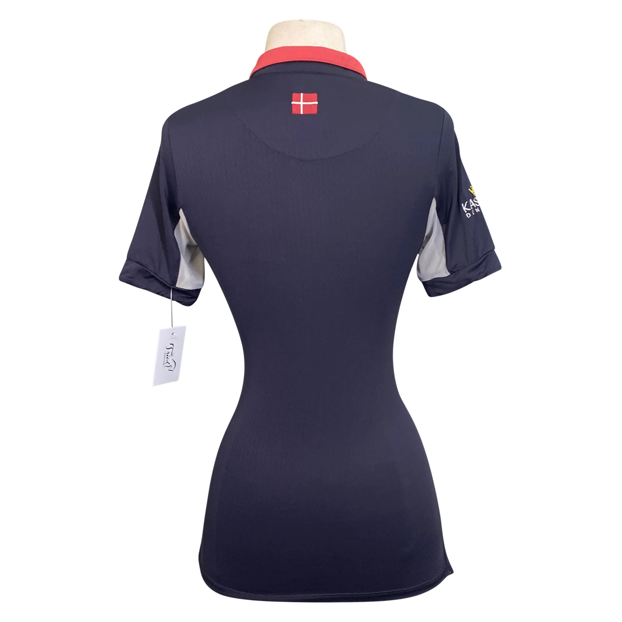 Kastel 'Charlotte' Signature Short Sleeve Shirt in Navy/Red - Women's XS