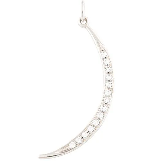 Large Crescent Moon Charm Pavé Diamonds